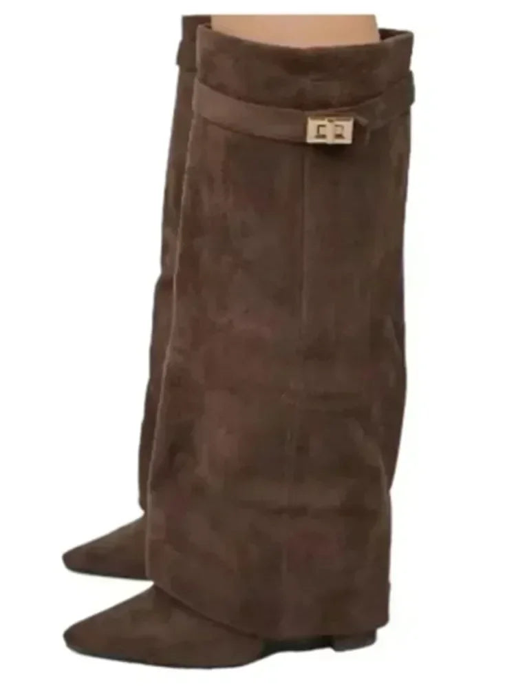 Elegant Metal Buckle Knee-High Boots™