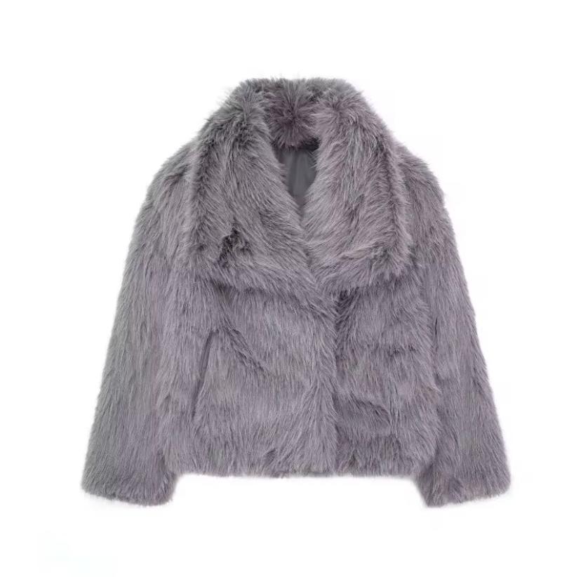 Lamb Wool Black Jacket For Women Autumn Winter 2024 New Style Faux Fur Coat High Quality Real Fur Cross-border Trade